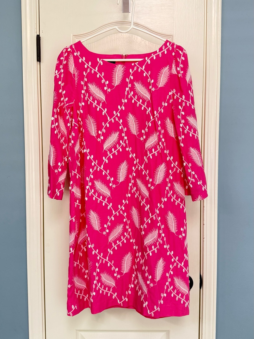 Talbots Hot Pink Printed Midi Dress